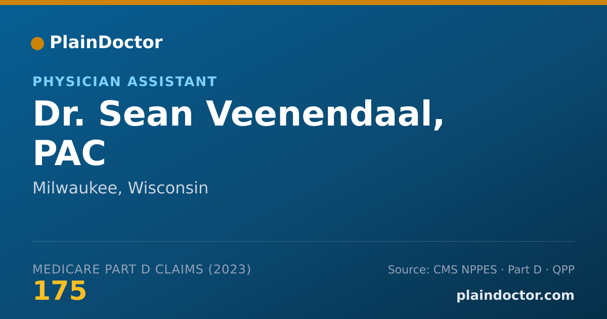 Shareable card for Sean Veenendaal, PAC - Physician Assistant, Milwaukee, WI