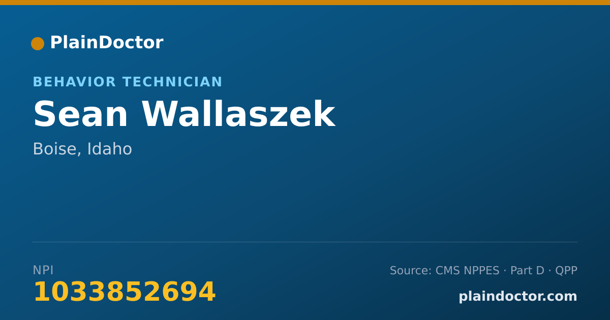 Shareable card for Sean Wallaszek - Behavior Technician, Boise, ID