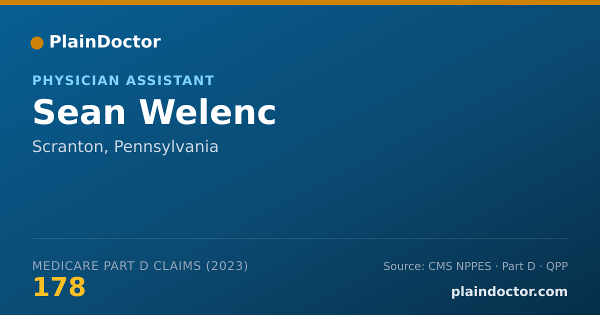 Shareable card for Sean Welenc - Physician Assistant, Scranton, PA