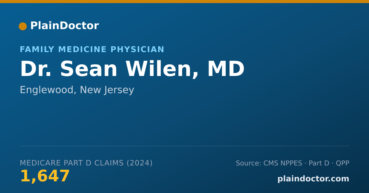 Shareable card for Sean Wilen, MD - Family Medicine Physician, Englewood, NJ