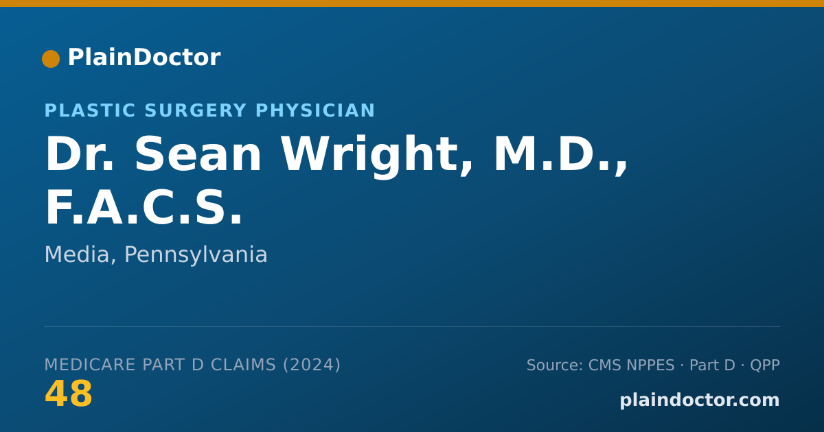 Shareable card for Sean Wright, M.D., F.A.C.S. - Plastic Surgery Physician, Media, PA
