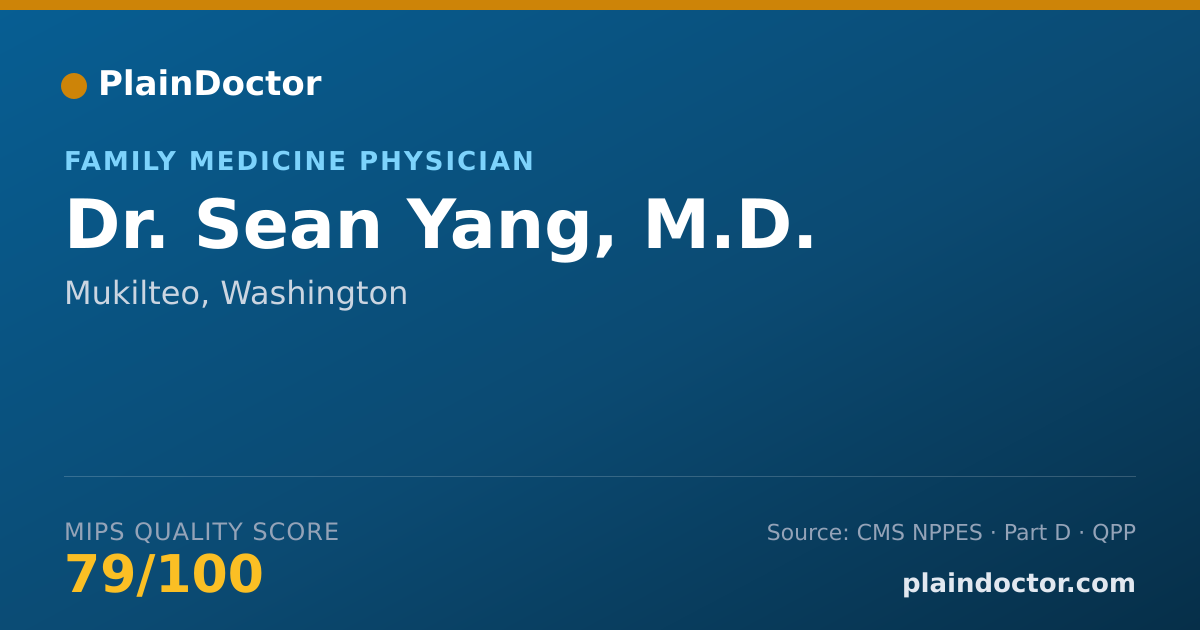 Shareable card for Sean Yang, M.D. - Family Medicine Physician, Mukilteo, WA