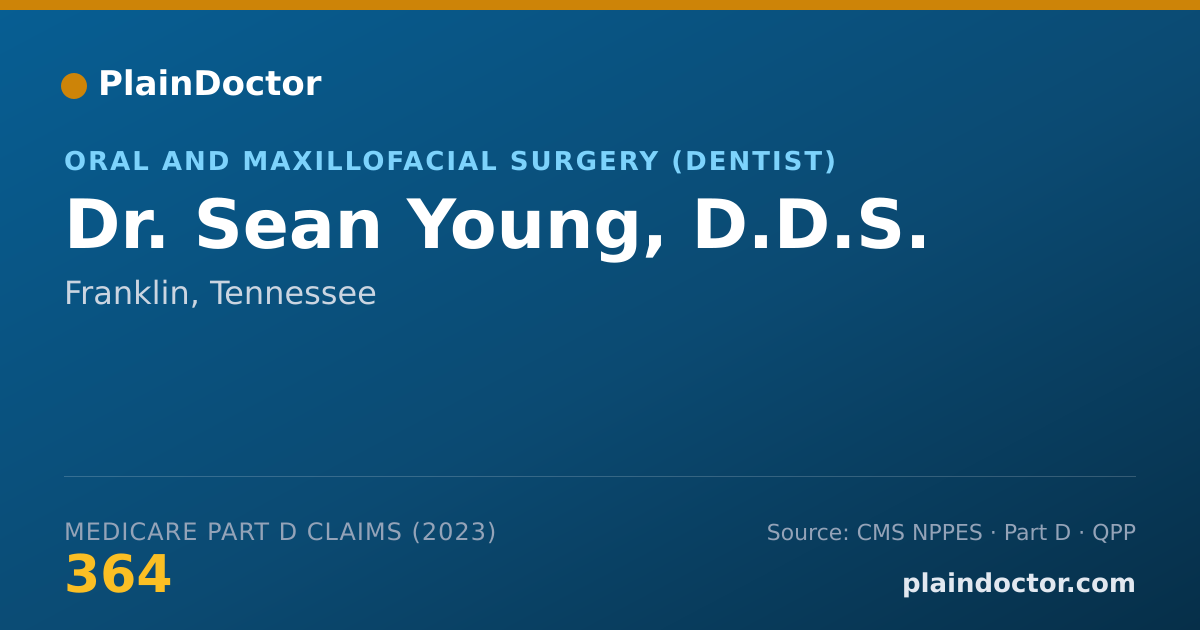 Shareable card for Sean Young, D.D.S. - Oral and Maxillofacial Surgery (Dentist), Franklin, TN