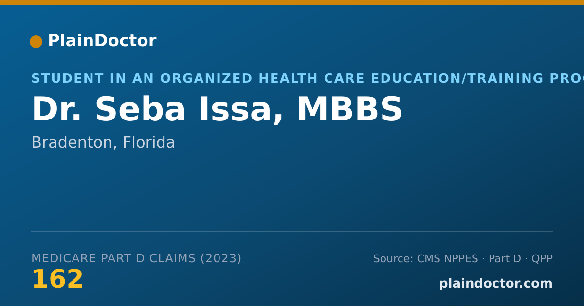 Shareable card for Seba Issa, MBBS - Student in an Organized Health Care Education/Training Program, Bradenton, FL