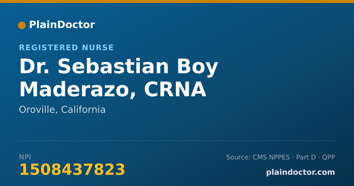 Shareable card for Sebastian Boy Maderazo, CRNA - Registered Nurse, Oroville, CA