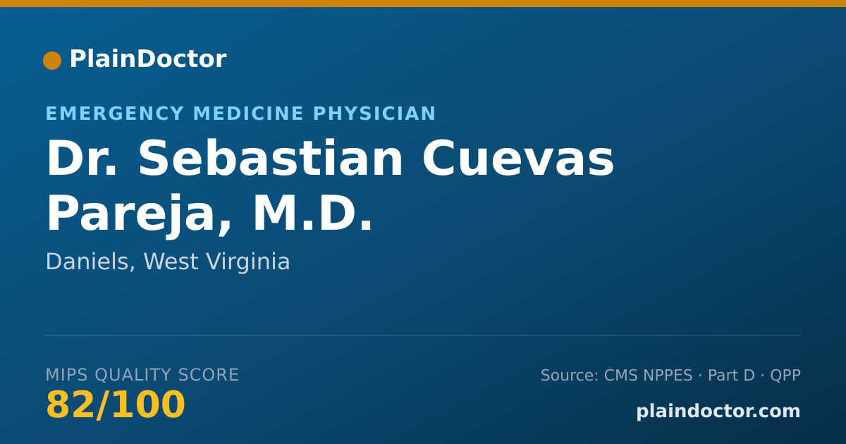 Shareable card for Sebastian Cuevas Pareja, M.D. - Emergency Medicine Physician, Daniels, WV