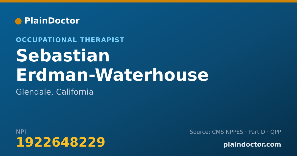 Shareable card for Sebastian Erdman-Waterhouse - Occupational Therapist, Glendale, CA