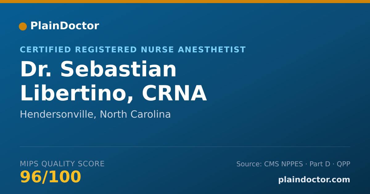 Shareable card for Sebastian Libertino, CRNA - Certified Registered Nurse Anesthetist, Hendersonville, NC