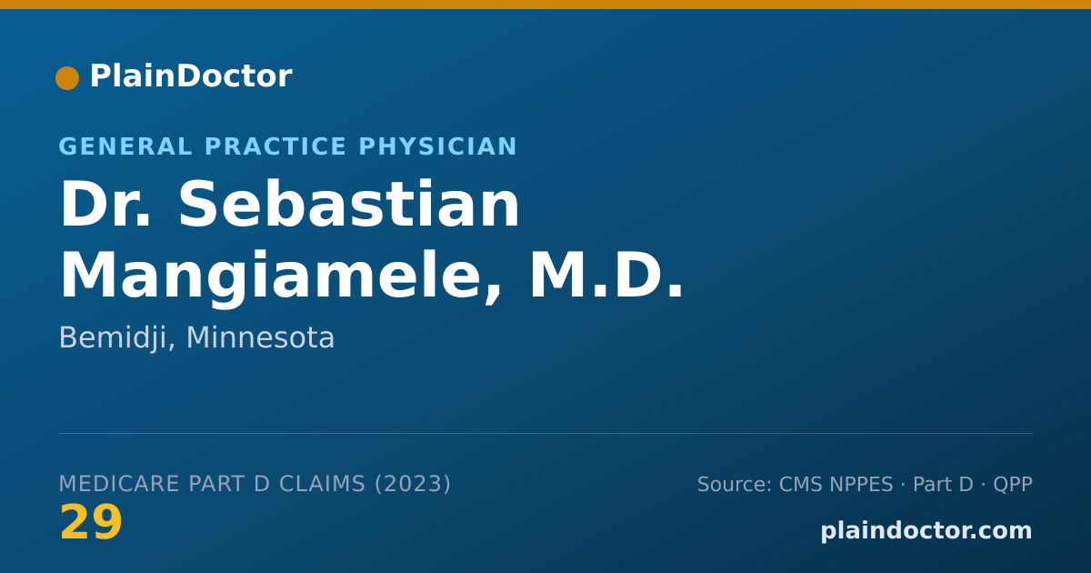 Shareable card for Sebastian Mangiamele, M.D. - General Practice Physician, Bemidji, MN
