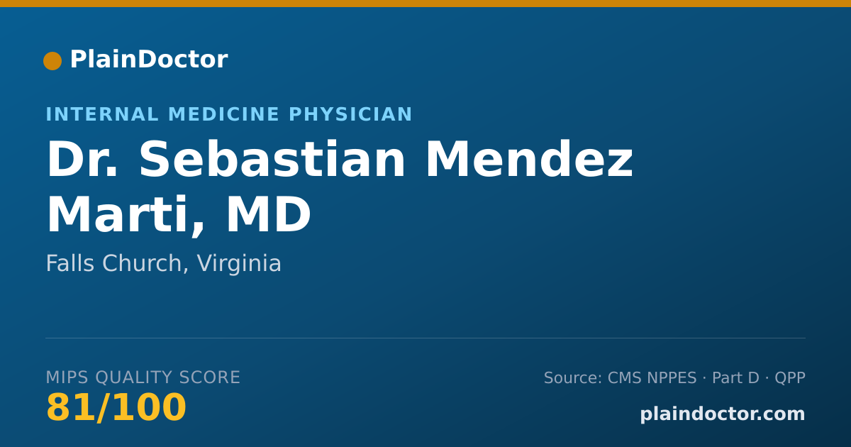 Shareable card for Sebastian Mendez Marti, MD - Internal Medicine Physician, Falls Church, VA
