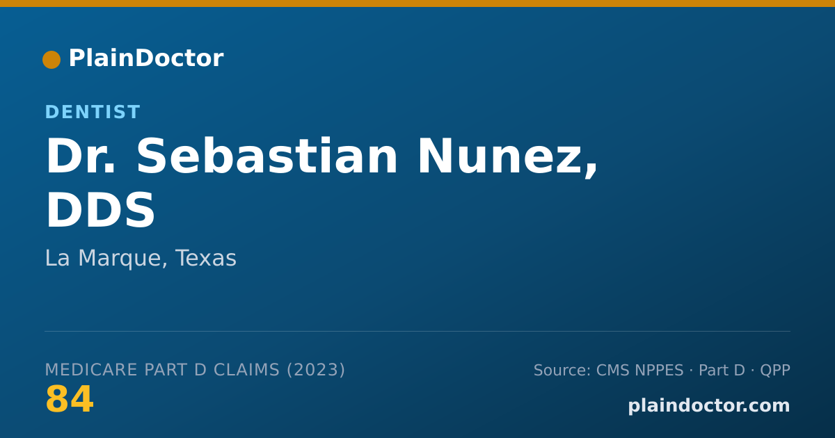 Shareable card for Sebastian Nunez, DDS - Dentist, La Marque, TX