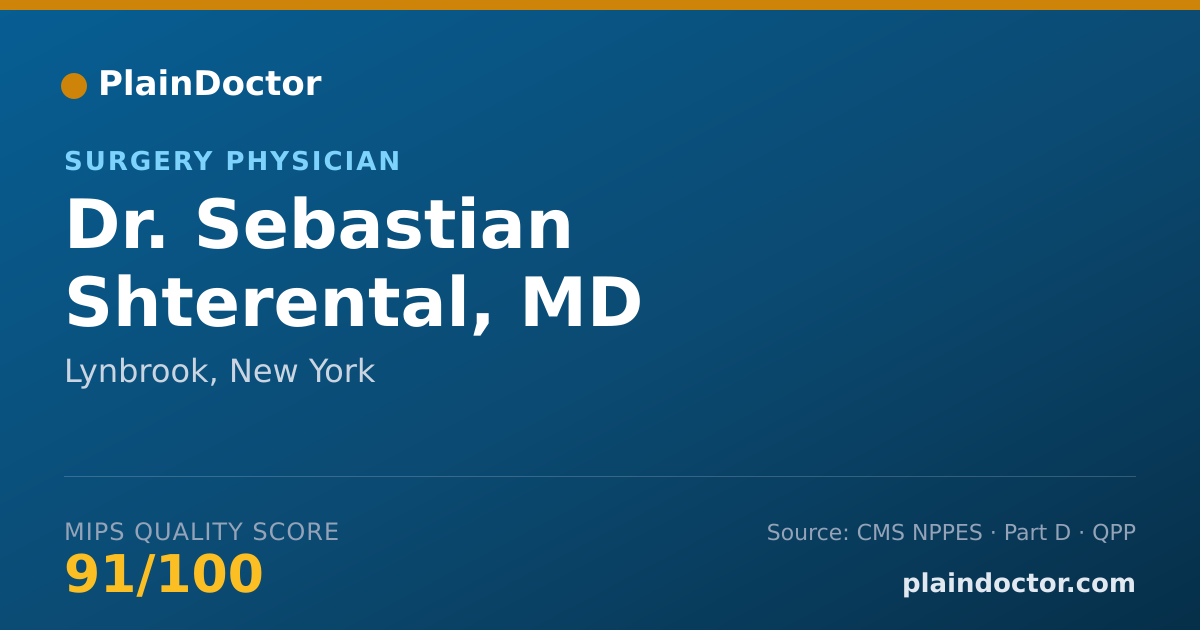 Shareable card for Sebastian Shterental, MD - Surgery Physician, Lynbrook, NY