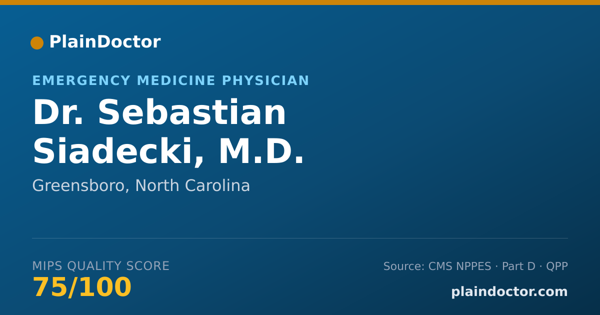 Shareable card for Sebastian Siadecki, M.D. - Emergency Medicine Physician, Greensboro, NC