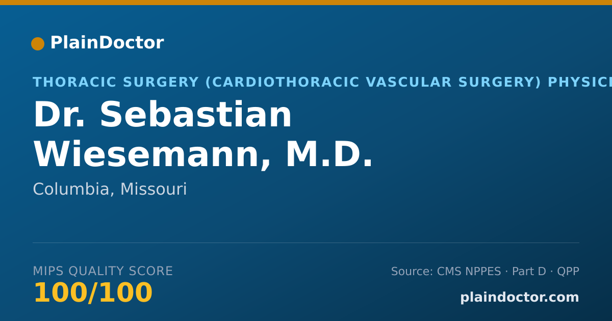 Shareable card for Sebastian Wiesemann, M.D. - Thoracic Surgery (Cardiothoracic Vascular Surgery) Physician, Columbia, MO