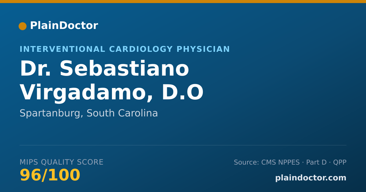 Shareable card for Sebastiano Virgadamo, D.O - Interventional Cardiology Physician, Spartanburg, SC