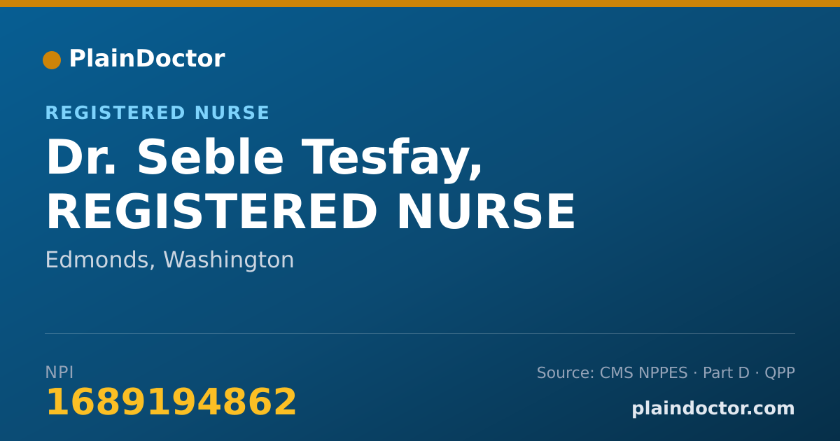 Shareable card for Seble Tesfay, REGISTERED NURSE - Registered Nurse, Edmonds, WA
