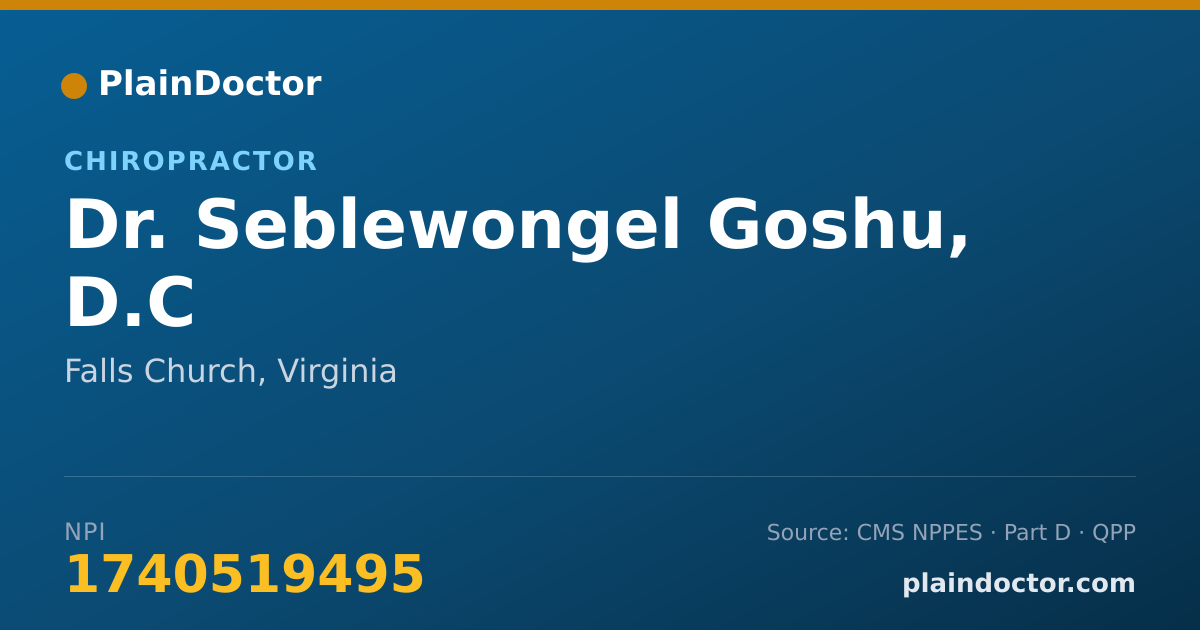 Shareable card for Seblewongel Goshu, D.C - Chiropractor, Falls Church, VA