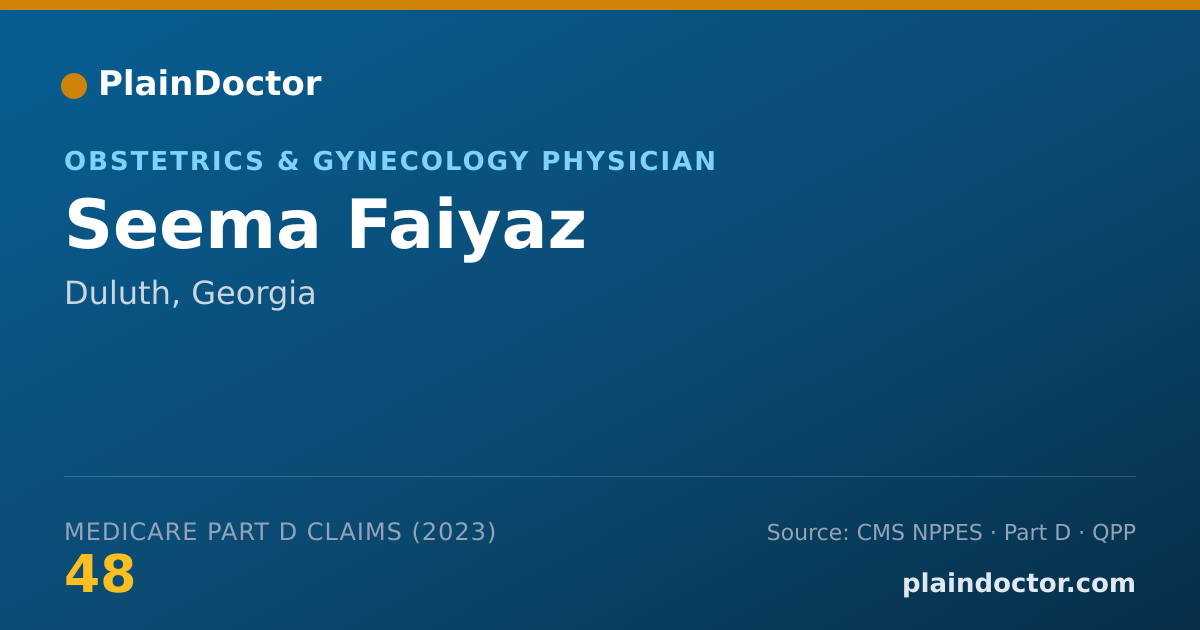 Shareable card for Seema Faiyaz - Obstetrics & Gynecology Physician, Duluth, GA