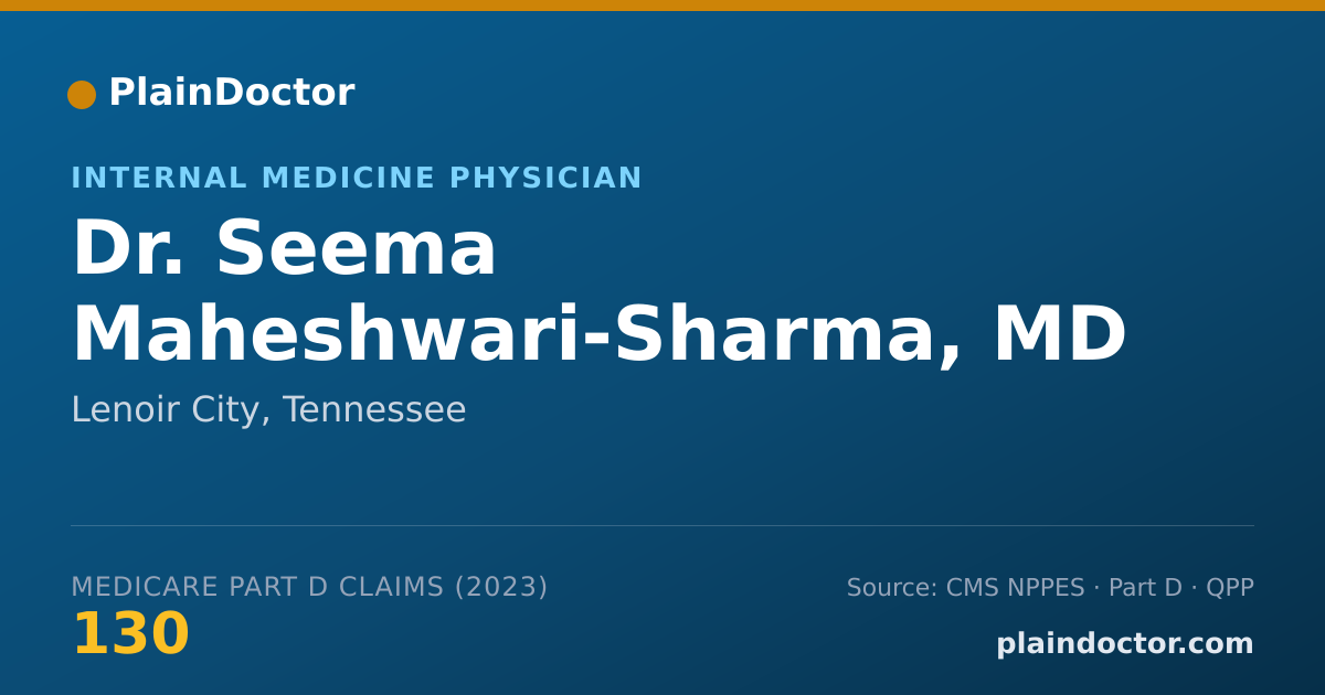 Shareable card for Seema Maheshwari-Sharma, MD - Internal Medicine Physician, Lenoir City, TN