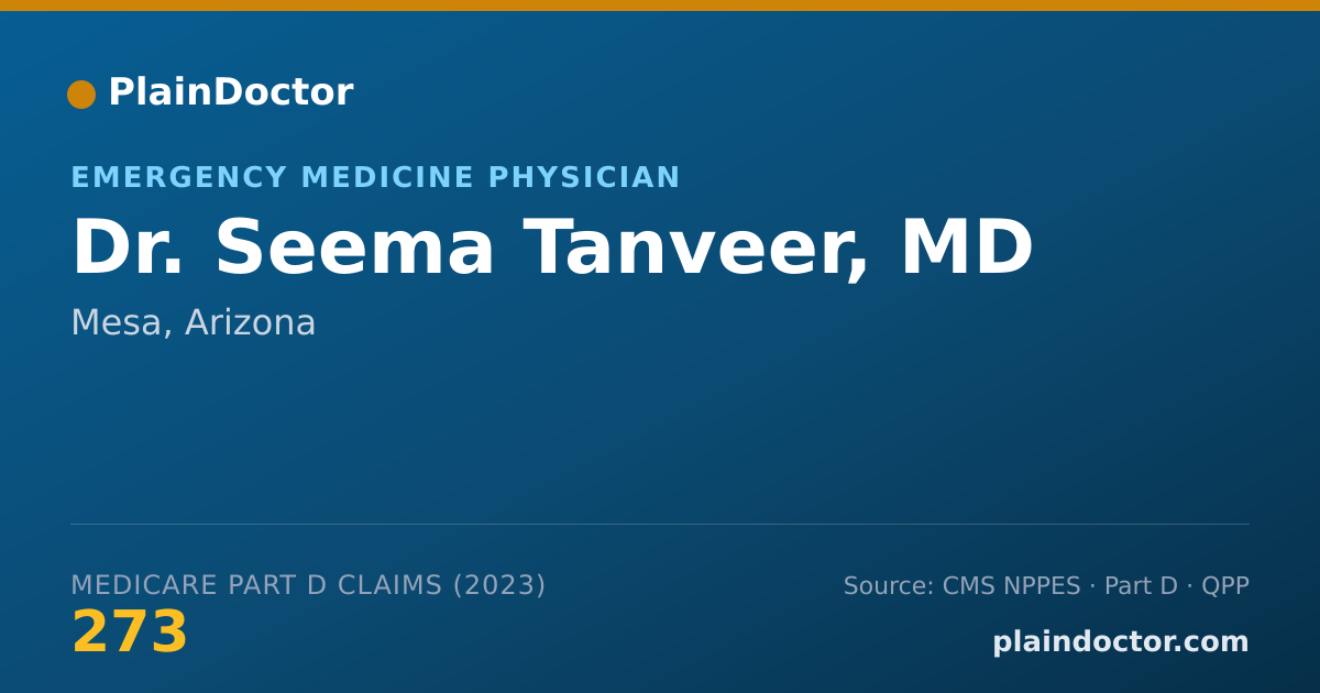 Shareable card for Seema Tanveer, MD - Emergency Medicine Physician, Mesa, AZ