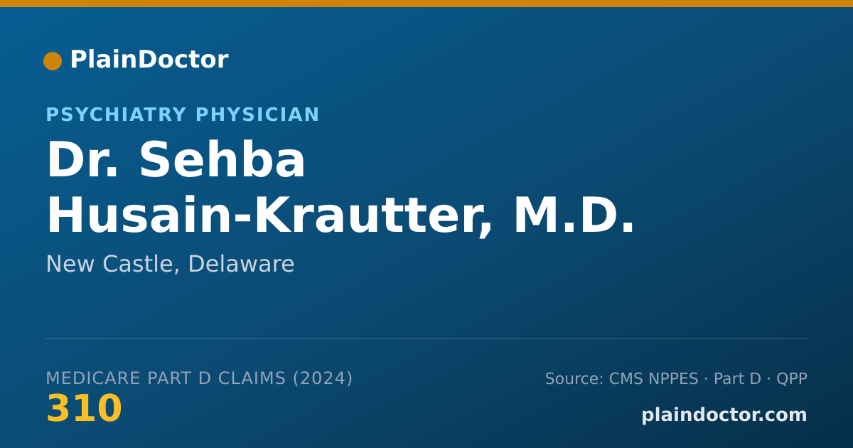 Shareable card for Sehba Husain-Krautter, M.D. - Psychiatry Physician, New Castle, DE