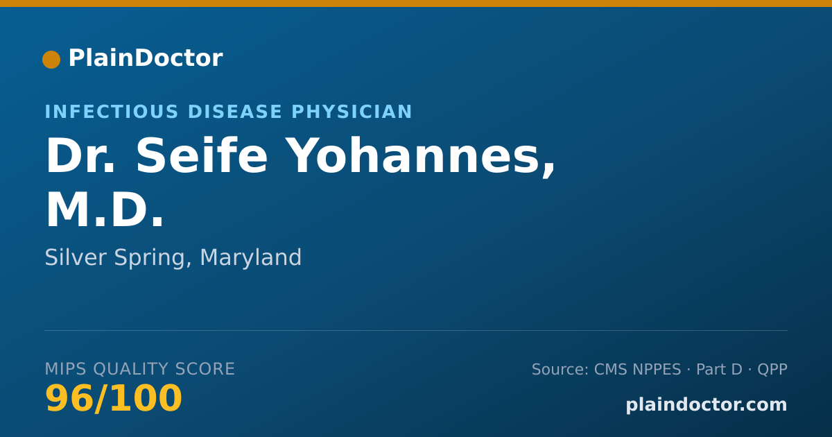 Shareable card for Seife Yohannes, M.D. - Infectious Disease Physician, Silver Spring, MD