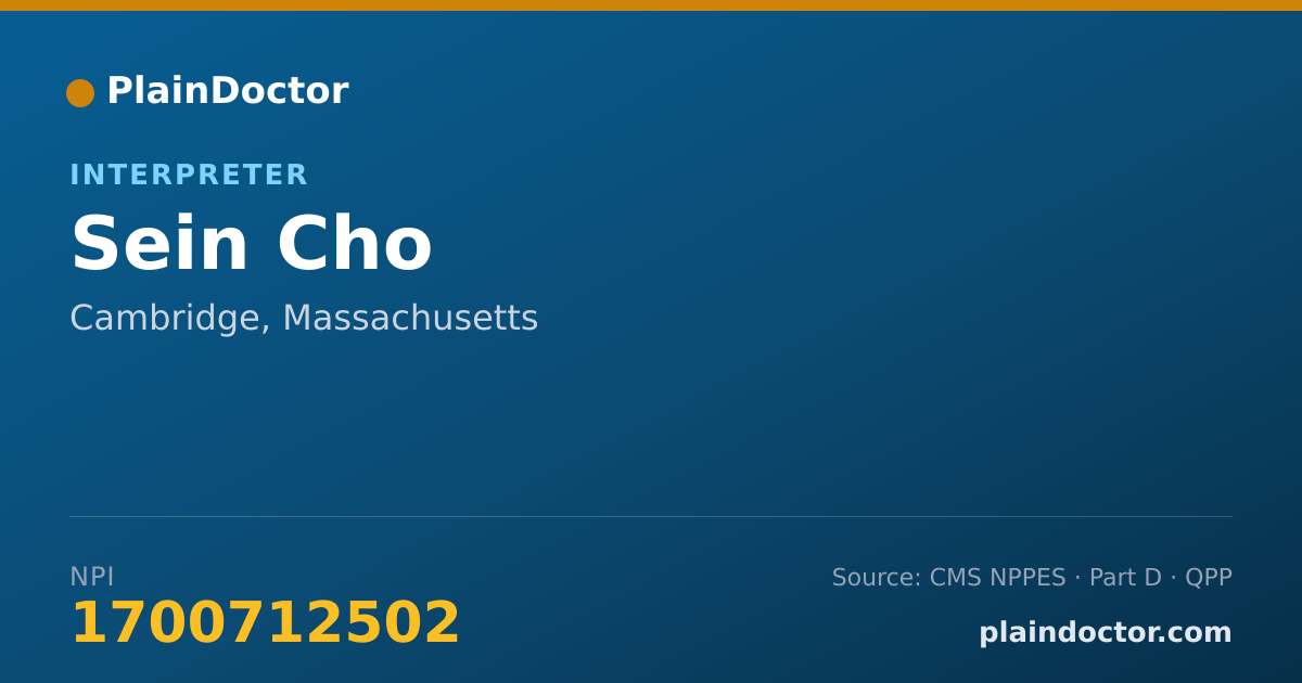 Shareable card for Sein Cho - Interpreter, Cambridge, MA
