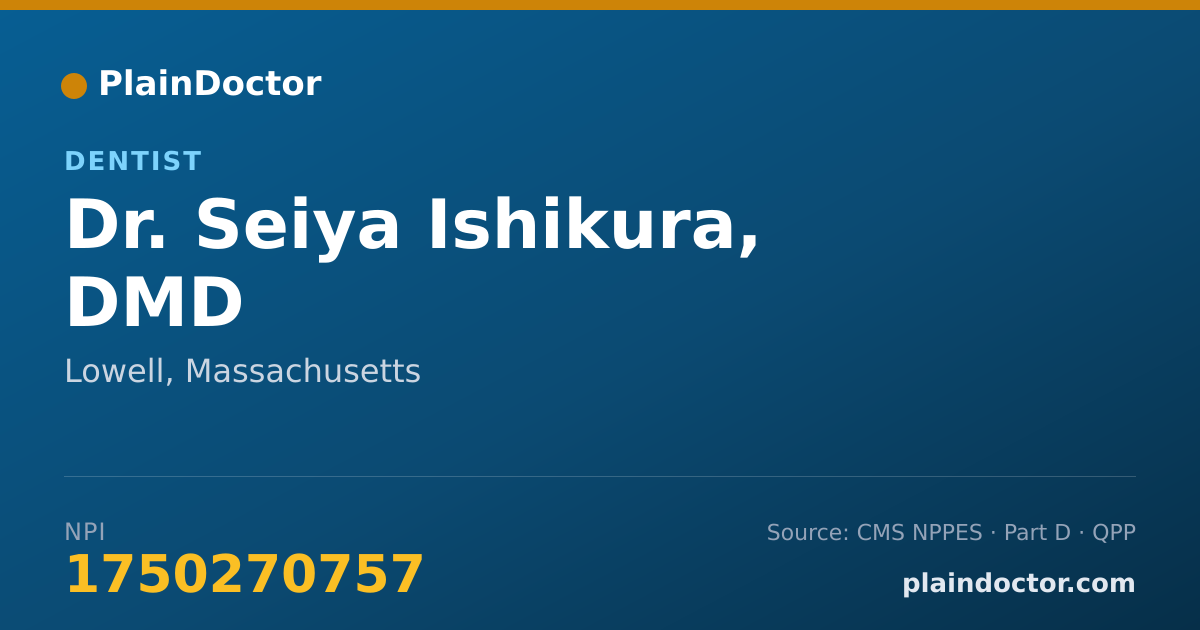 Shareable card for Seiya Ishikura, DMD - Dentist, Lowell, MA