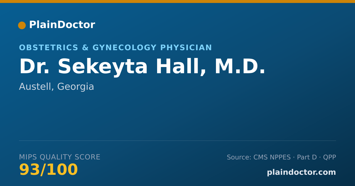 Shareable card for Sekeyta Hall, M.D. - Obstetrics & Gynecology Physician, Austell, GA
