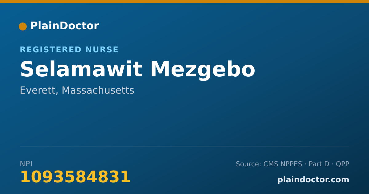 Shareable card for Selamawit Mezgebo - Registered Nurse, Everett, MA