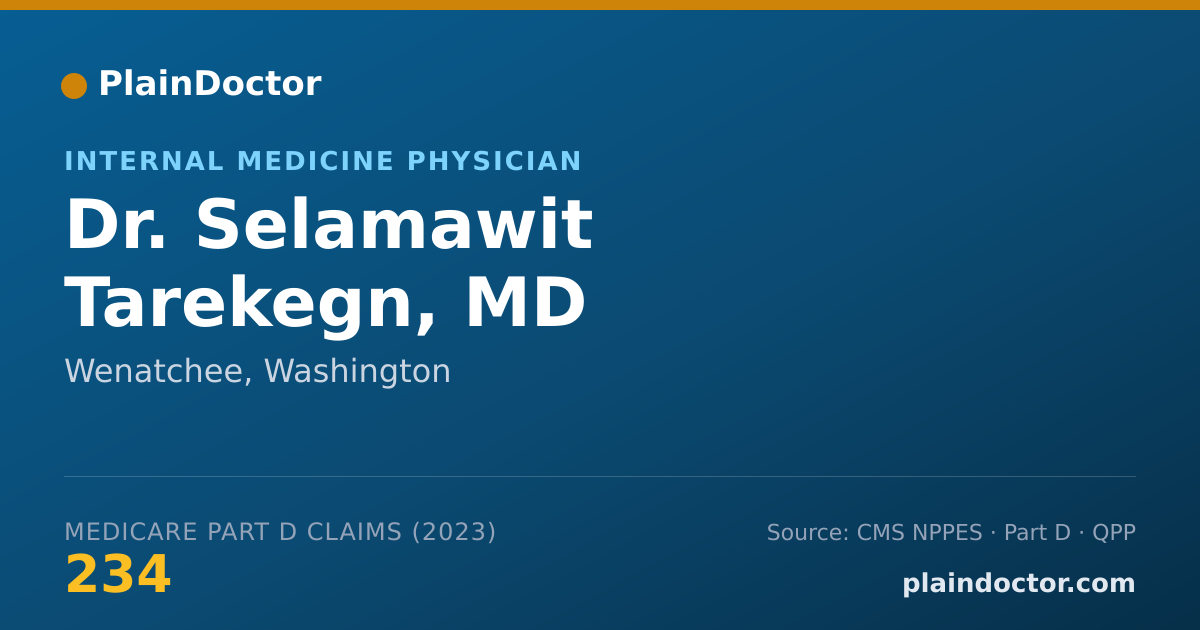 Shareable card for Selamawit Tarekegn, MD - Internal Medicine Physician, Wenatchee, WA