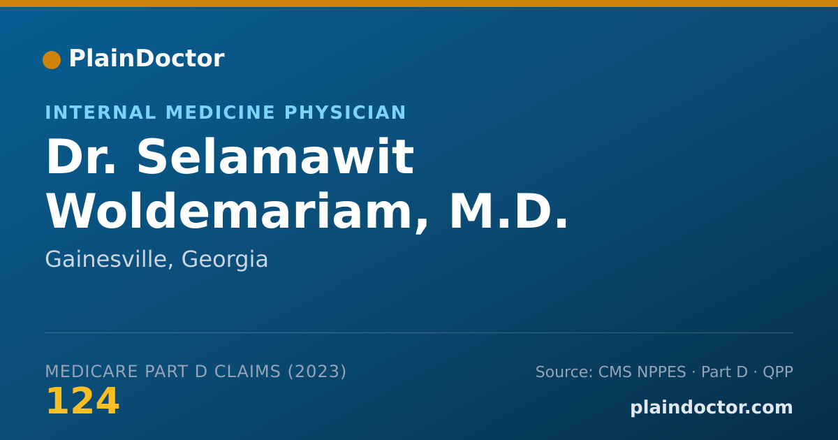 Shareable card for Selamawit Woldemariam, M.D. - Internal Medicine Physician, Gainesville, GA