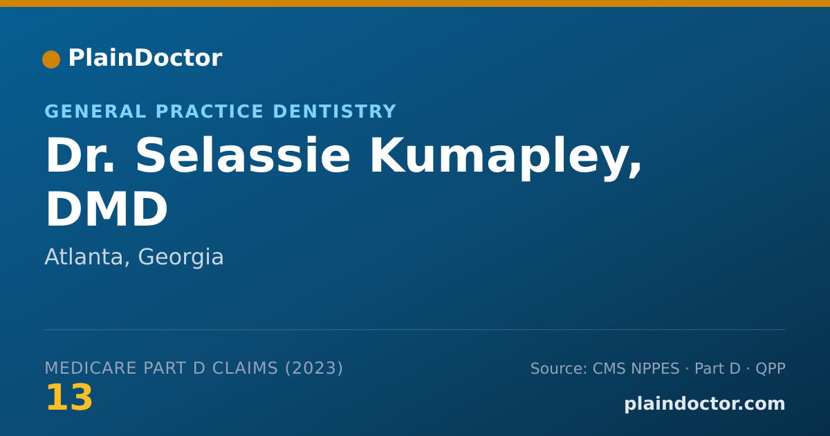 Shareable card for Selassie Kumapley, DMD - General Practice Dentistry, Atlanta, GA