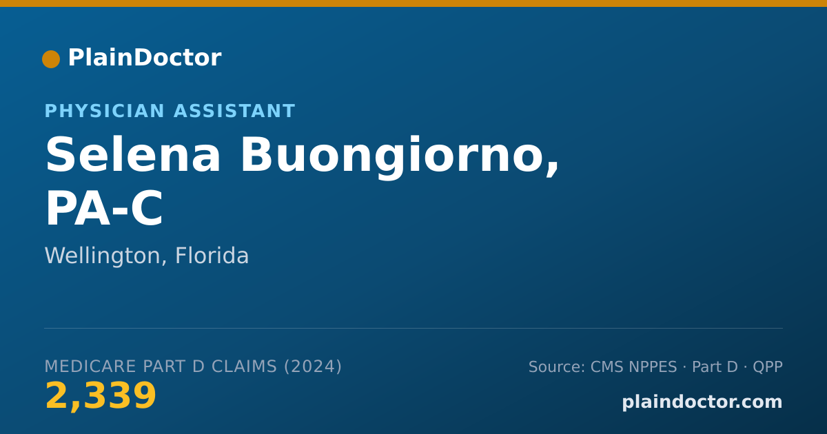 Shareable card for Selena Buongiorno, PA-C - Physician Assistant, Wellington, FL