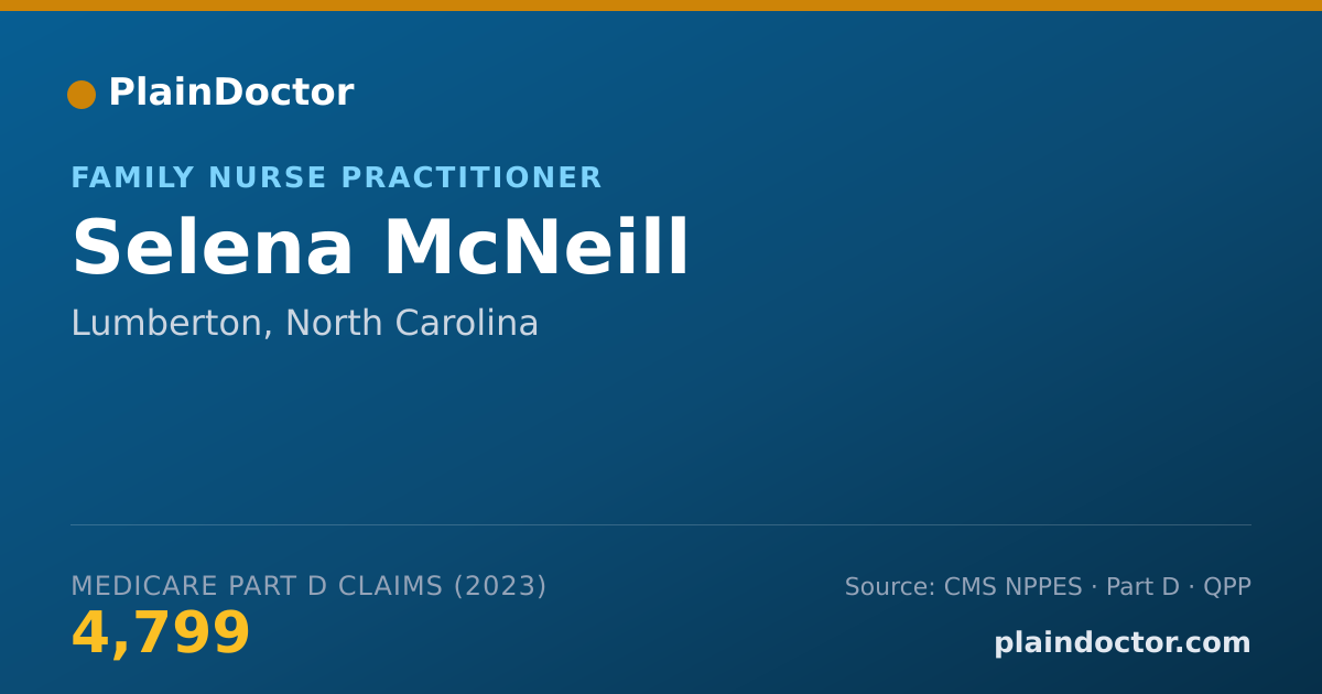 Shareable card for Selena McNeill - Family Nurse Practitioner, Lumberton, NC