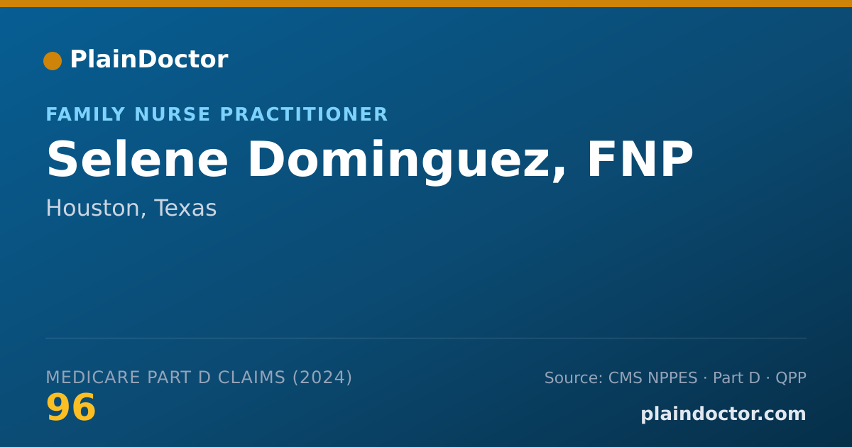 Shareable card for Selene Dominguez, FNP - Family Nurse Practitioner, Houston, TX