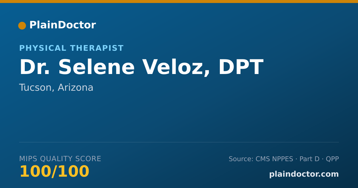 Shareable card for Selene Veloz, DPT - Physical Therapist, Tucson, AZ