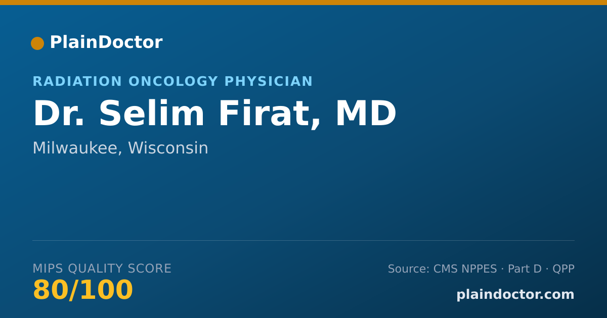 Shareable card for Selim Firat, MD - Radiation Oncology Physician, Milwaukee, WI