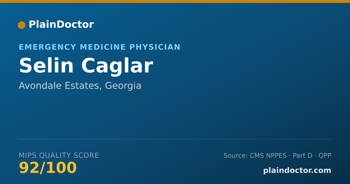Shareable card for Selin Caglar - Emergency Medicine Physician, Avondale Estates, GA