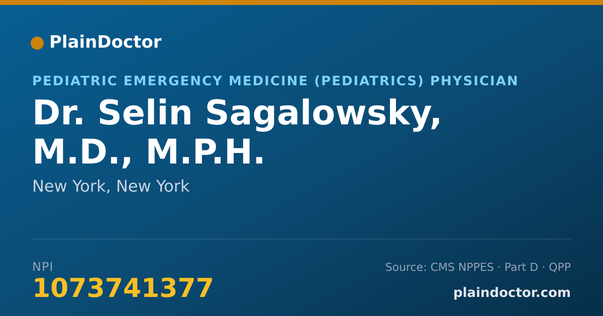 Shareable card for Selin Sagalowsky, M.D., M.P.H. - Pediatric Emergency Medicine (Pediatrics) Physician, New York, NY
