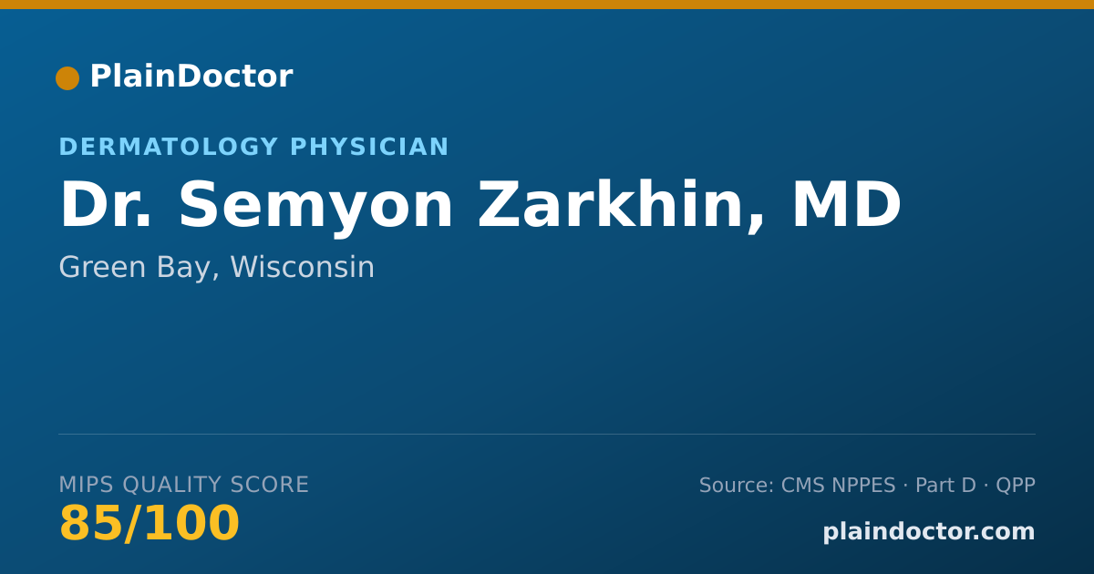 Shareable card for Semyon Zarkhin, MD - Dermatology Physician, Green Bay, WI
