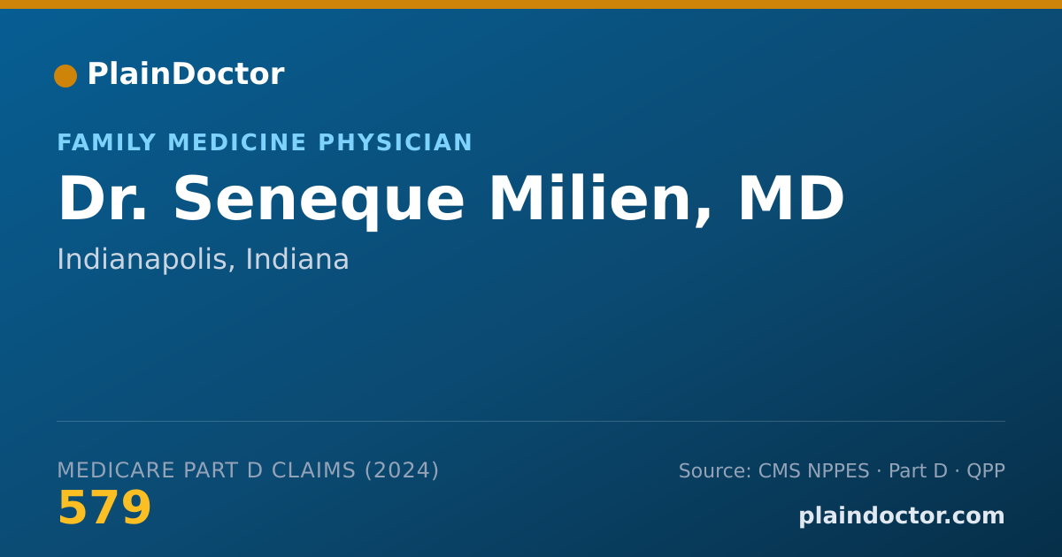 Shareable card for Seneque Milien, MD - Family Medicine Physician, Indianapolis, IN