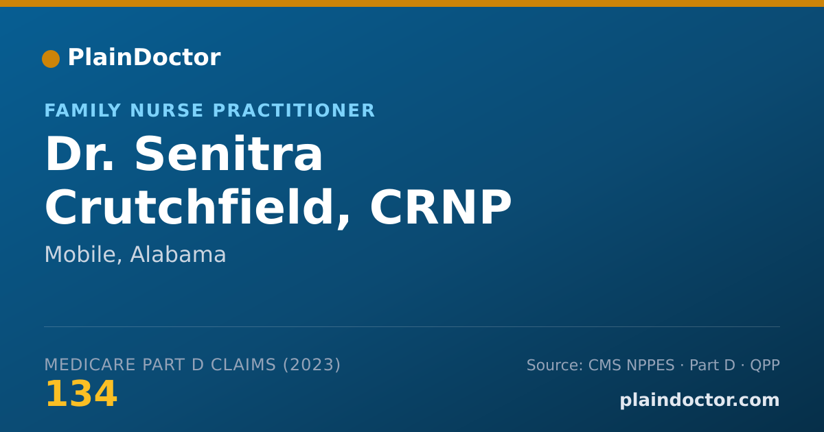 Shareable card for Senitra Crutchfield, CRNP - Family Nurse Practitioner, Mobile, AL