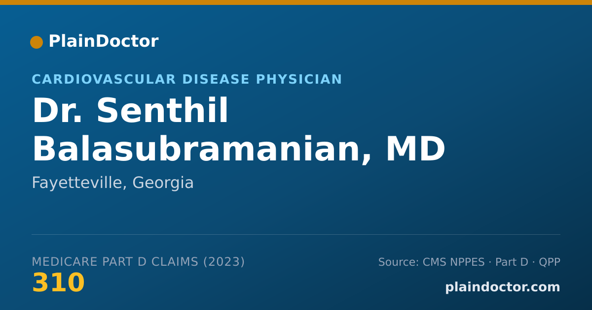 Shareable card for Senthil Balasubramanian, MD - Cardiovascular Disease Physician, Fayetteville, GA