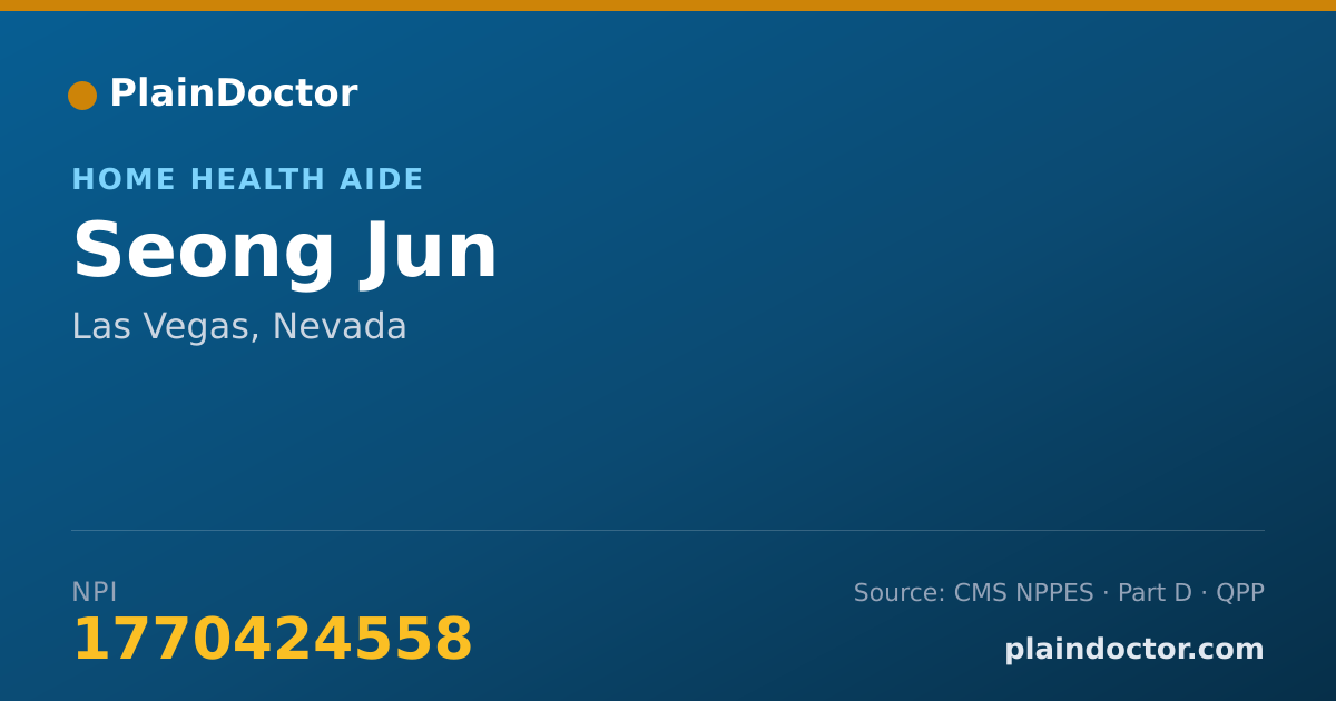 Shareable card for Seong Jun - Home Health Aide, Las Vegas, NV