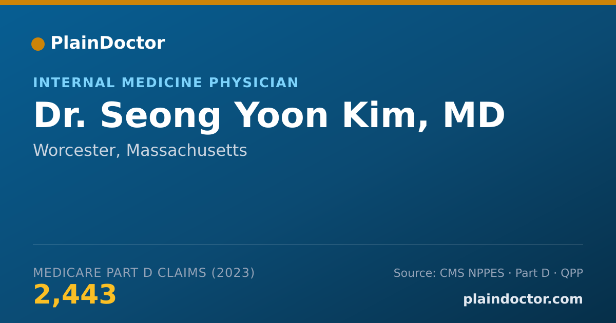 Shareable card for Seong Yoon Kim, MD - Internal Medicine Physician, Worcester, MA