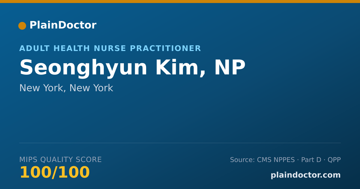 Shareable card for Seonghyun Kim, NP - Adult Health Nurse Practitioner, New York, NY