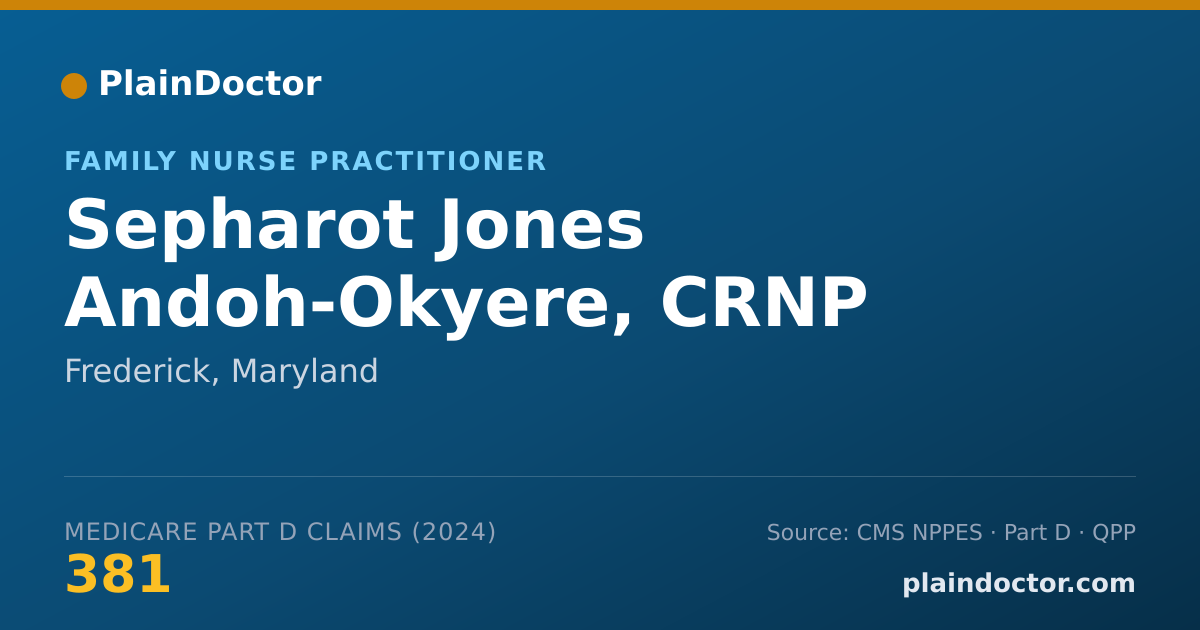 Shareable card for Sepharot Jones Andoh-Okyere, CRNP - Family Nurse Practitioner, Frederick, MD