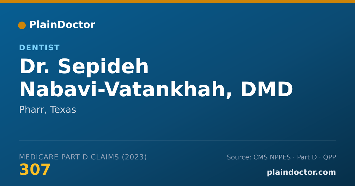 Shareable card for Sepideh Nabavi-Vatankhah, DMD - Dentist, Pharr, TX