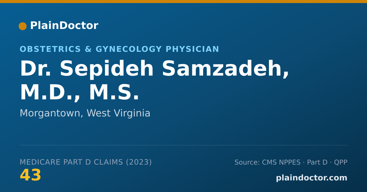 Shareable card for Sepideh Samzadeh, M.D., M.S. - Obstetrics & Gynecology Physician, Morgantown, WV